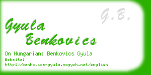 gyula benkovics business card